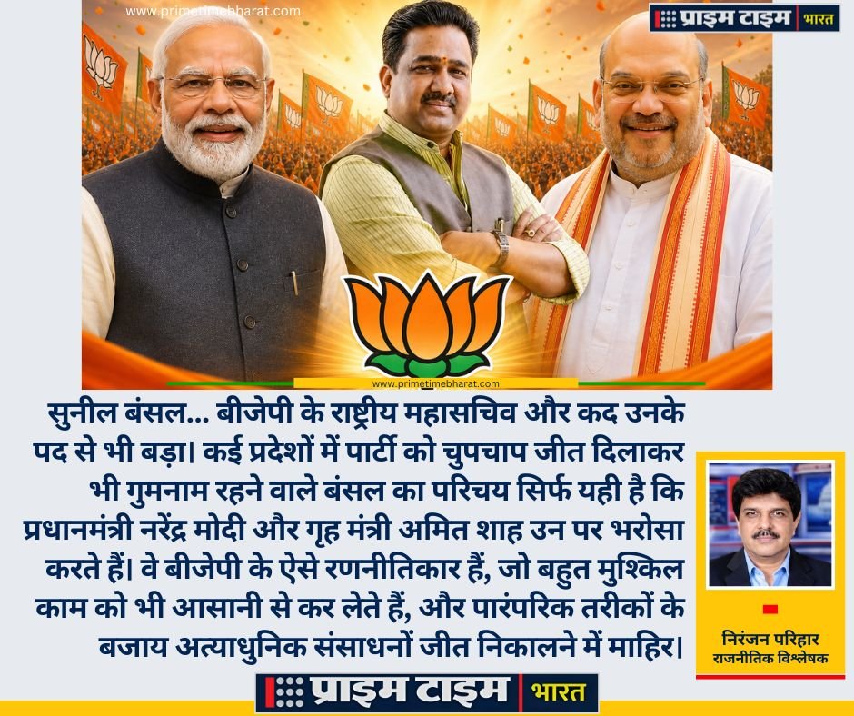 Sunil Bansal BJP National Genral Secretary Stratagist Prime Time Bharat