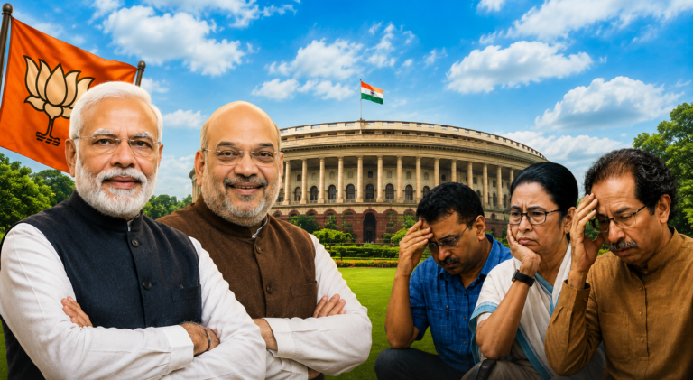 BJP: अपनी ताकत बढ़ाने की कोशिश में विपक्ष के सारे शक्ति संतुलन बिखेरती बीजेपी BJP Arvind Kejriwal Mamata Benarjee Udhav Thackarey Prime Time Bharat