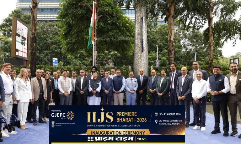 IIJS Premier: भारतीय ज्वेलरी उद्योग की वैश्विक उड़ान का सबसे बड़ा मंच आईआईजेएस भारत प्रीमियर-2026 IIJS Premier 2026 Inauguration Flag Hosting Vijay Darda Prime Time Bharat